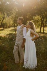 Linen Vineyard Wedding Dress