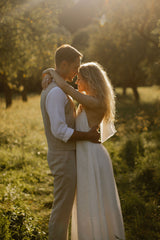 Linen Vineyard Wedding Dress