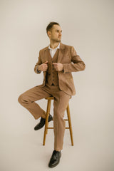 Classic Rustic Linen Wedding Suit (Set of 5)