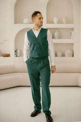 Classic Linen Wedding Suit (Set Of 3)