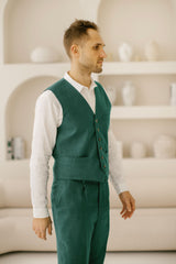 Linen Wedding Suit (Set Of 3)