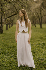 Linen Waistcoat Skirt Set