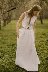 Linen Waistcoat Skirt Set
