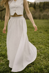 Linen Waistcoat Skirt Set