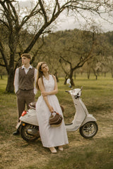 Linen Waistcoat Skirt Set