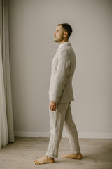 Full Linen Wedding Set Of 5 (Trousers, Shirt, Waistcoat, Jacket, Necktie)