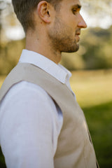 Linen Wedding Vest