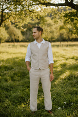 Linen Wedding Vest
