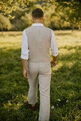 Linen Trousers, Shirt, Waistcoat Set (Set Of 3)