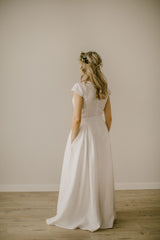 A-Line Linen Wedding Dress