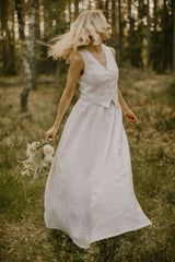 Linen Bridal Waistcoat Skirt Set