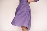 Linen retro dress with 3/4 sleeves