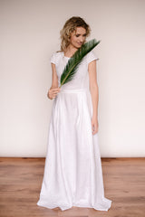 A-Line Linen Wedding Dress