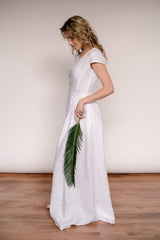 A-Line Linen Wedding Dress