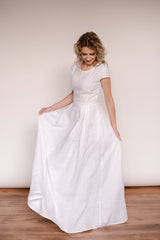 A-Line Linen Wedding Dress