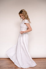 A-Line Linen Wedding Dress