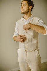 Linen Wedding Vest