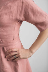 Linen wrap around dress