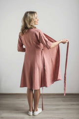 Linen wrap around dress