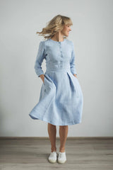 Linen elegant dress
