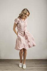 Linen button down dress