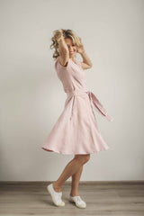 Linen button down dress