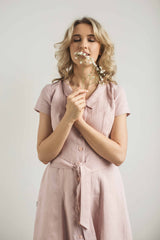 Linen button down dress