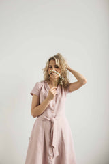 Linen button down dress