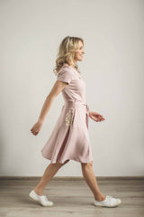 Linen button down dress