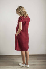 Linen maternity dress