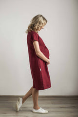 Linen maternity dress