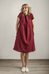 Linen maternity dress