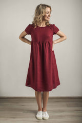 Linen maternity dress