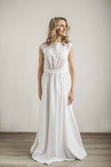 Linen Grecian Wedding Dress.