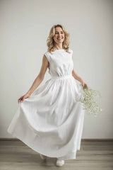 Linen Grecian Wedding Dress.