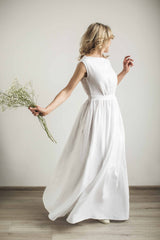 Linen Grecian Wedding Dress.