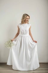 Linen Grecian Wedding Dress.