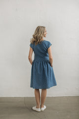 Blue polka dot dress