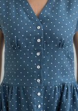 Blue polka dot dress
