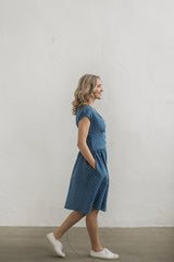 Blue polka dot dress