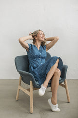 Blue polka dot dress