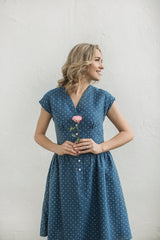 Blue polka dot dress
