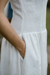 Linen romantic wedding dress