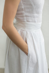Linen beach wedding dress