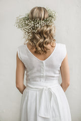 Linen beach wedding dress