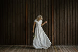 Linen romantic wedding dress