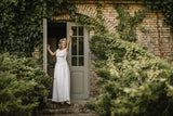 Linen romantic wedding dress