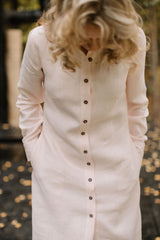 Linen shirt dress (A line)