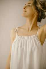 Linen Wedding Dress With Straps