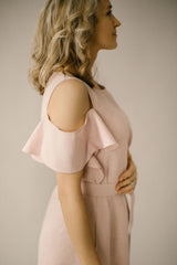 Open Shoulders Linen Dress